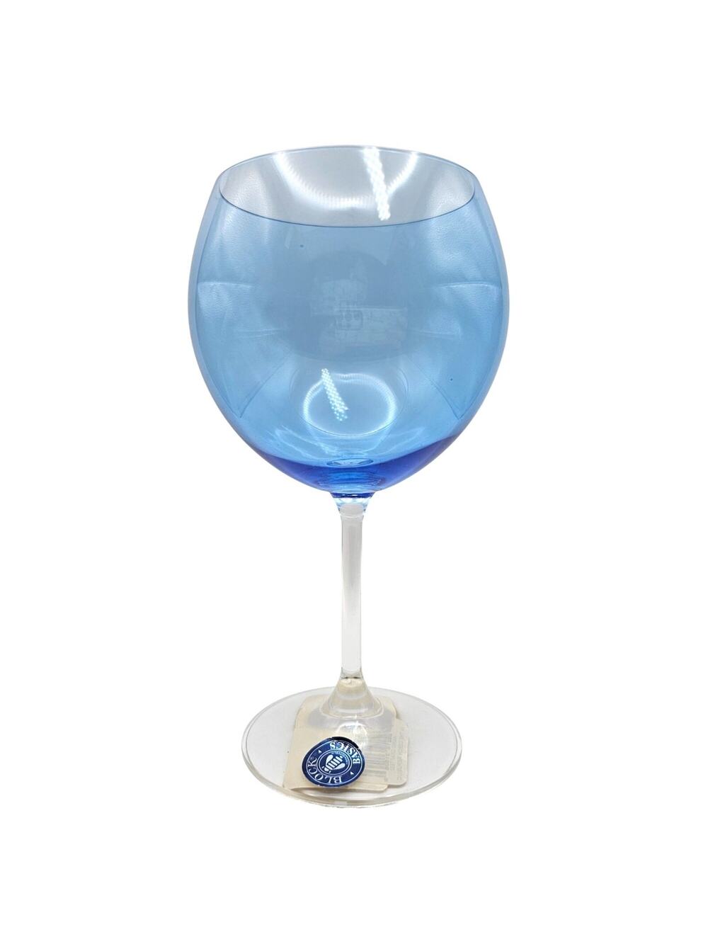 Block Plaza Blue Balloon Wine Glass 16oz Hand Blown Czech Crystal Replacement